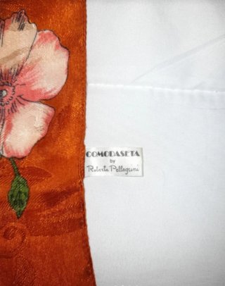 Pañuelo vintage italiano floral carruaje