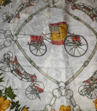 Pañuelo vintage italiano floral carruaje