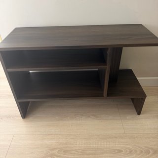 Mesa auxiliar/sofá madera oscura