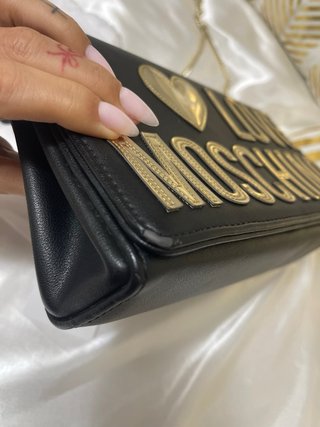 Bolso Love Moschino Negro y Dorado