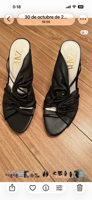Sandali Zara in pelle nera nuovi