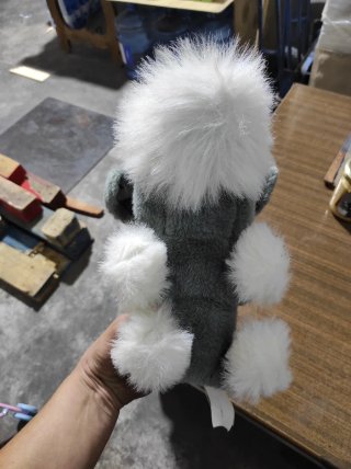 Peluche cane schnauzer grigio e bianco