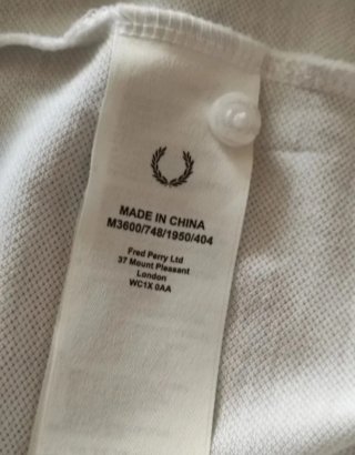 Polo Fred Perry Blanco Talla L