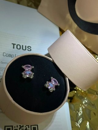 Pendientes Oso Tous Rosa y Plata
