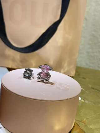 Pendientes Oso Tous Rosa y Plata