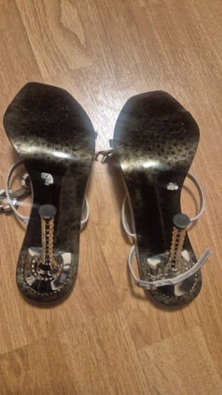Zapatos de fiesta plateados talla 37