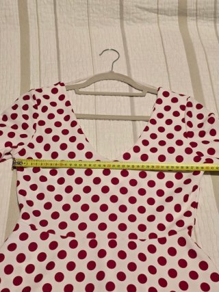 Vestido-bata Flamenca blanco lunares rojos