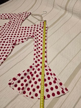 Vestido-bata Flamenca blanco lunares rojos