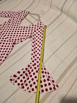 Vestido-bata Flamenca blanco lunares rojos