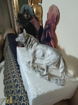 Figura Lobo Gris y Blanco 16cm aproximadamente