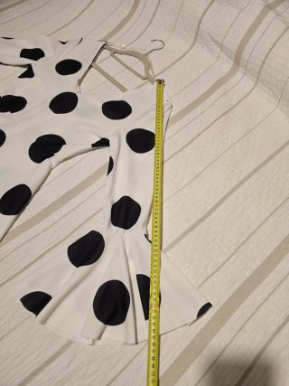 Vestido-bata Flamenca blanco lunares negros