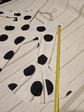 Vestido-bata Flamenca blanco lunares negros