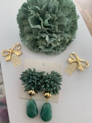Conjunto Flamenca Verde y Dorado