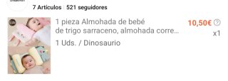 Almohada Bebé Dinosaurio Trigo Sarraceno