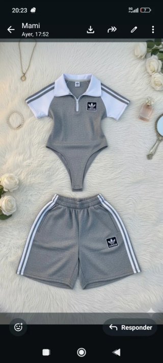 Conjunto Adidas Rosa, azul,gris y rojo