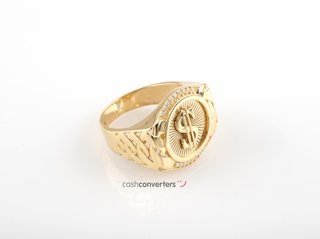 sello oro 18k con piedra con circonita
