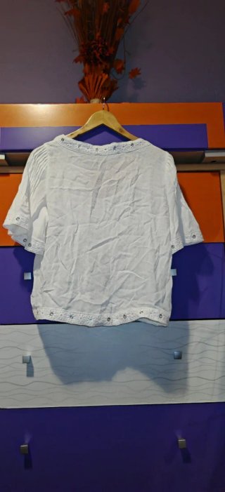 Blusa blanca de viscosa talla M