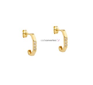 pendientes oro 18k con piedra con circonita