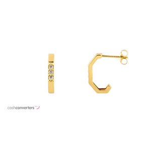 pendientes oro 18k con piedra con circonita