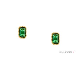 pendientes oro 18k con piedra con circonita