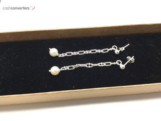 pendientes plata 925mm con piedra con perla