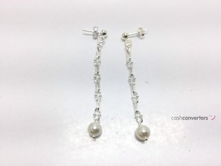 pendientes plata 925mm con piedra con perla