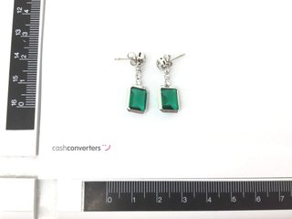 pendientes oro 18k con piedra con circonita