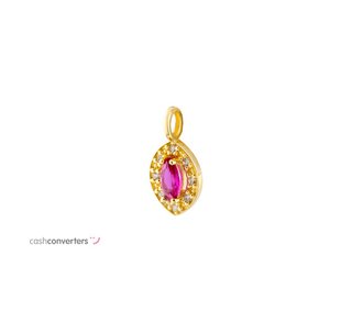 colgante oro 18k con piedra con circonita