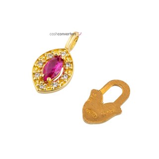 colgante oro 18k con piedra con circonita