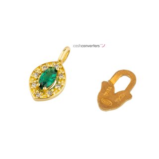 colgante oro 18k con piedra con circonita