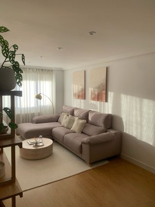 Sofá chaise longue tela gris