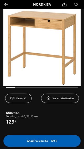 Escritorio/Tocador NORDKISA Madera Bambú