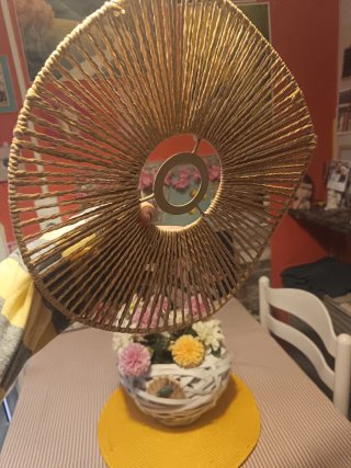 Lámpara de mesa o techo de yute