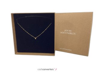 collar oro 18k con piedra con diamante de laboratorio 19.5cm
