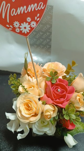Vaso vetro fiori Festa Mamma