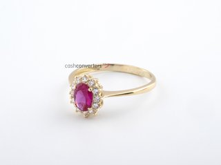 anillo oro 18k con piedra con circonita