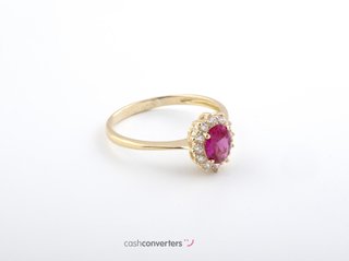 anillo oro 18k con piedra con circonita