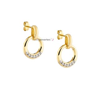 pendientes oro 18k con piedra con circonita