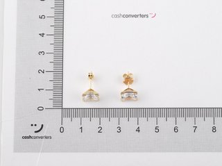pendientes oro 18k con piedra con circonita