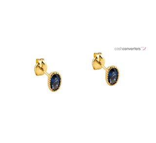 pendientes oro 18k con piedra con circonita
