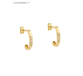pendientes oro 18k con piedra con circonita