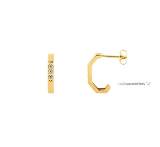 pendientes oro 18k con piedra con circonita