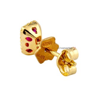 pendientes oro 18k con piedra con circonita