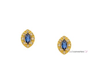 pendientes oro 18k con piedra con circonita