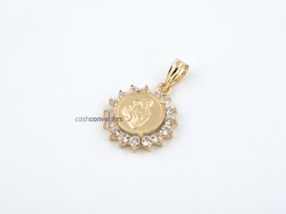 colgante oro 18k con piedra con circonita