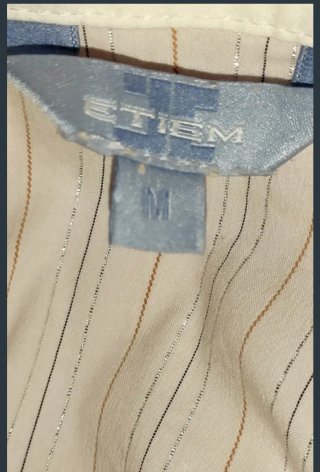Camisa de vestir a rayas beige y negra Talla M