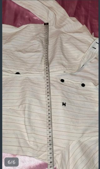 Camisa de vestir a rayas beige y negra Talla M