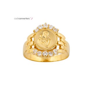 anillo oro 18k con piedra con circonita