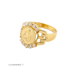 anillo oro 18k con piedra con circonita