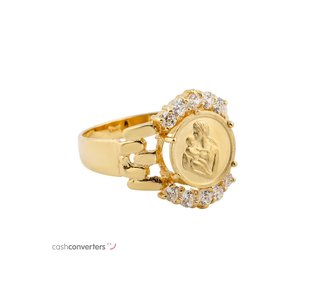 anillo oro 18k con piedra con circonita
